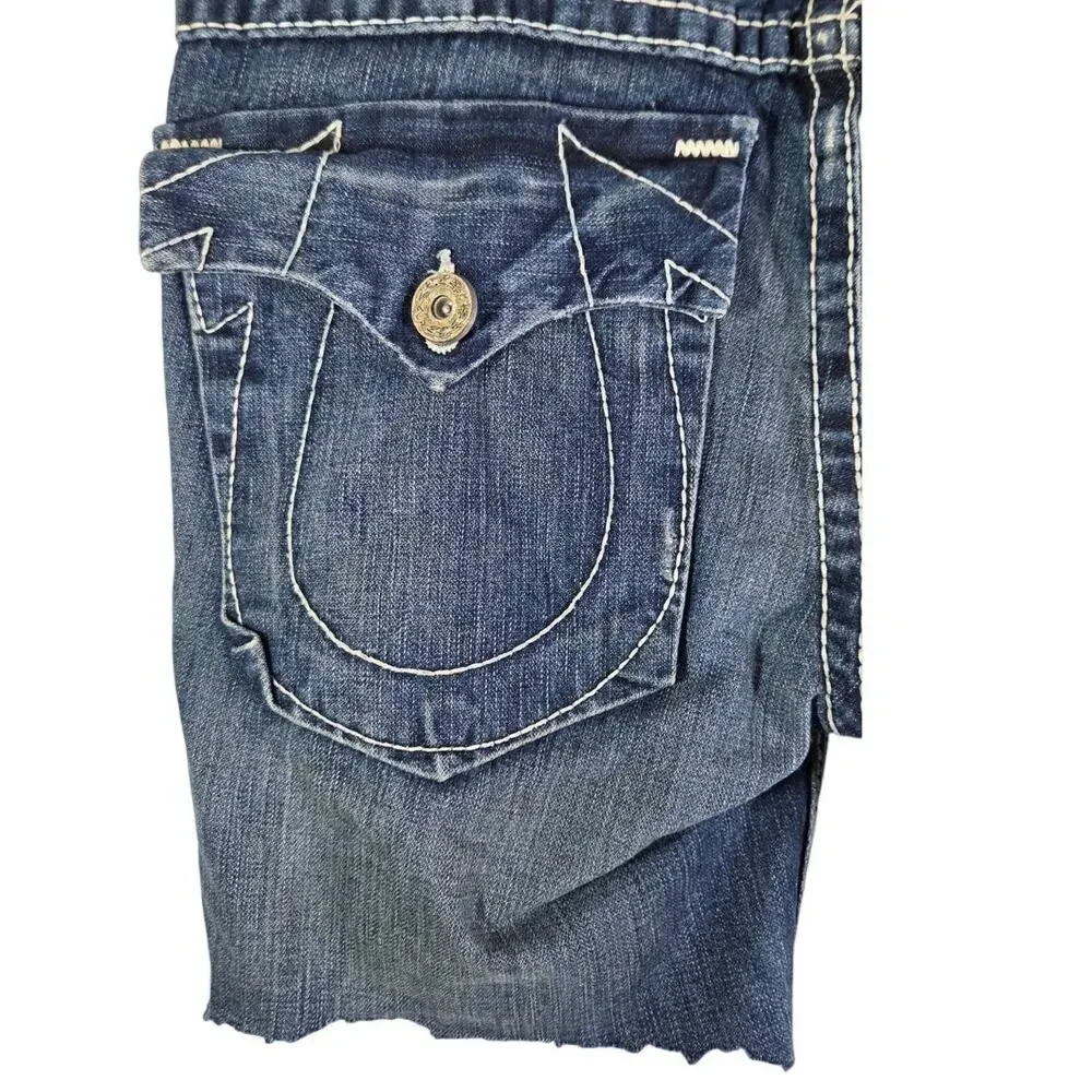 True religion world tour billy big T cut off jean shorts  size‎ 36